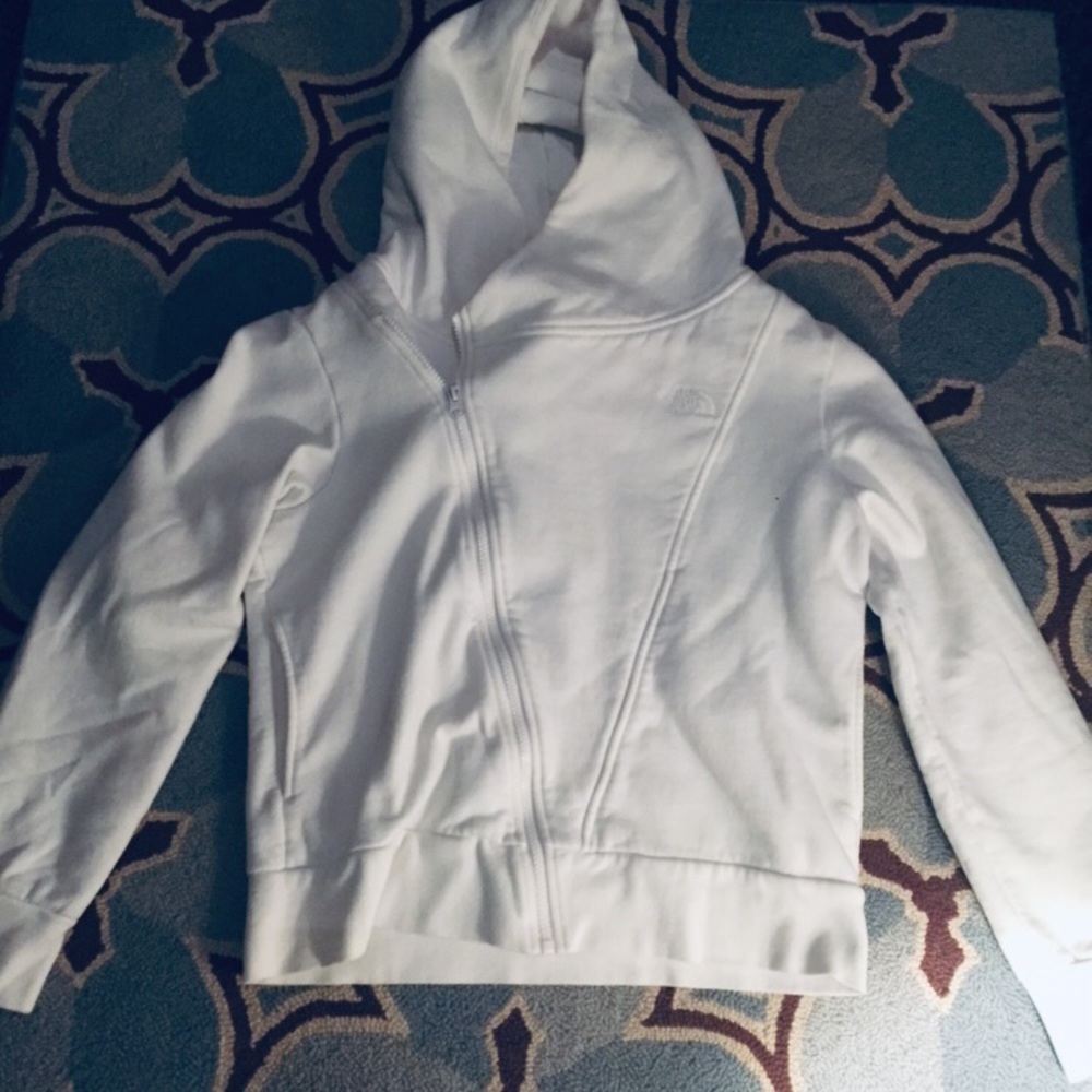 North face White Zip jacket, fleece inside